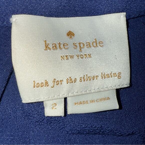 Kate Spade Carlie Sleeveless Tie Back Crepe Mini Sheath Dress Blue Size 2 - Picture 7 of 7